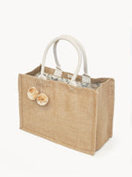 View Jute Canvas Shopping Bag With Pompom