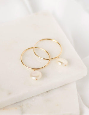 Lana Pearl Hoop Earrings