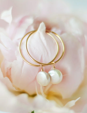 Lana Pearl Hoop Earrings
