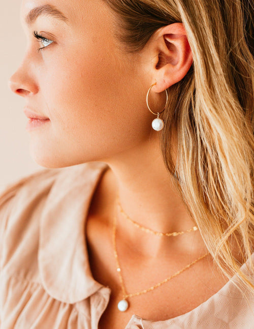 Lana Pearl Hoop Earrings