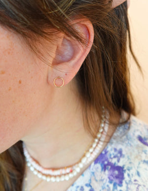 Large Circle Stud Earrings