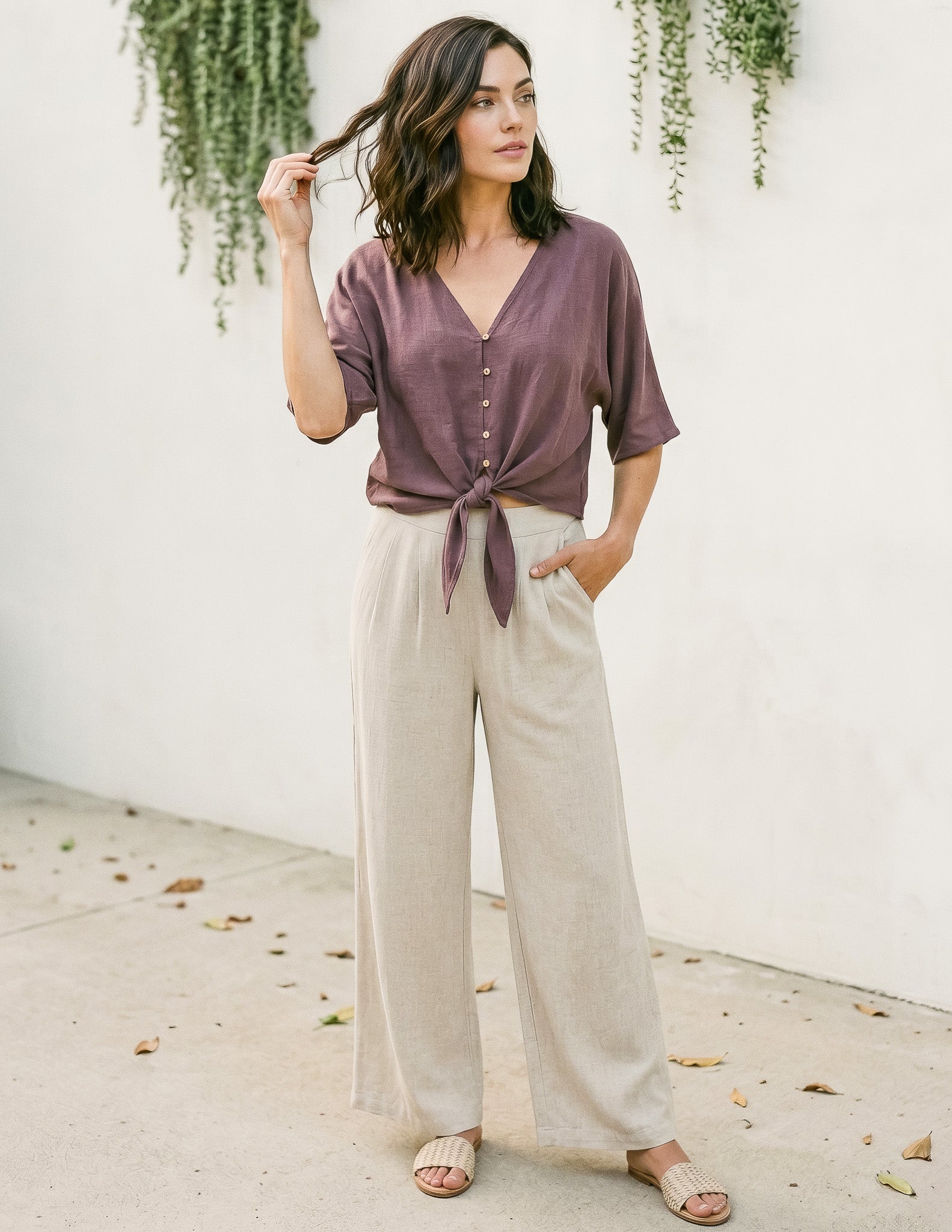 Linen Alessia Cropped Pant – Sozy