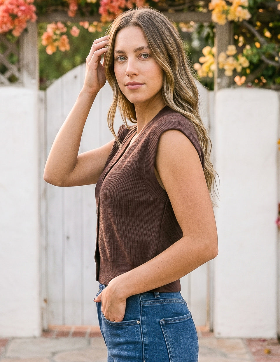 Livia Crop Sweater Vest