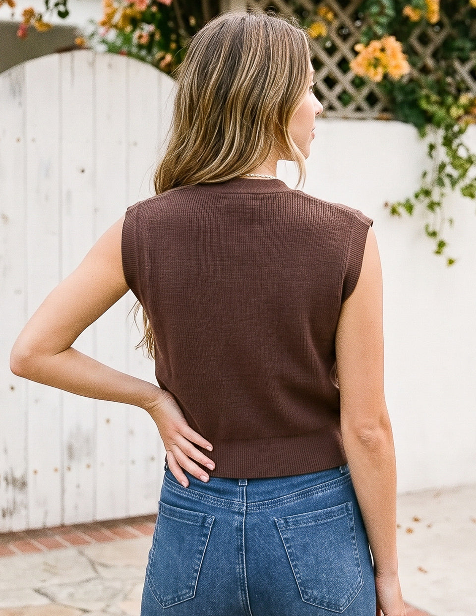 Livia Crop Sweater Vest