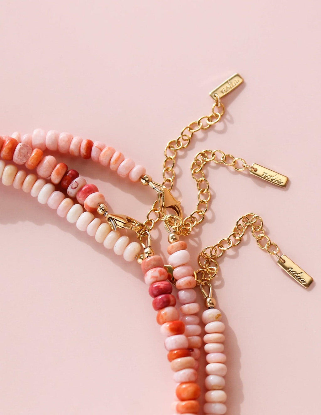 Pink Opal Beaded Necklace