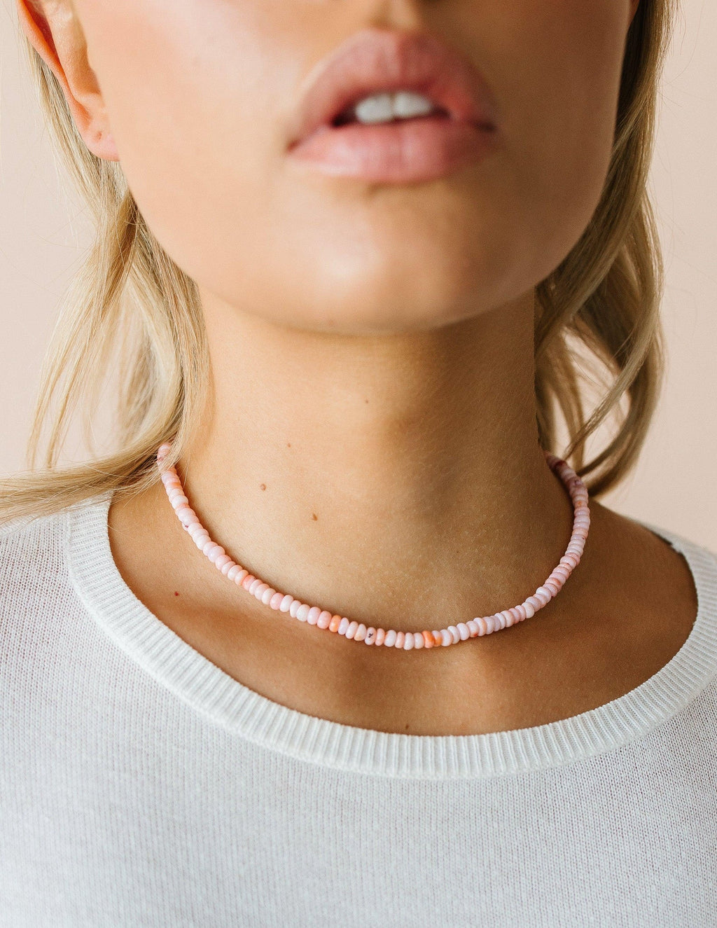 Pink Opal Beaded Necklace