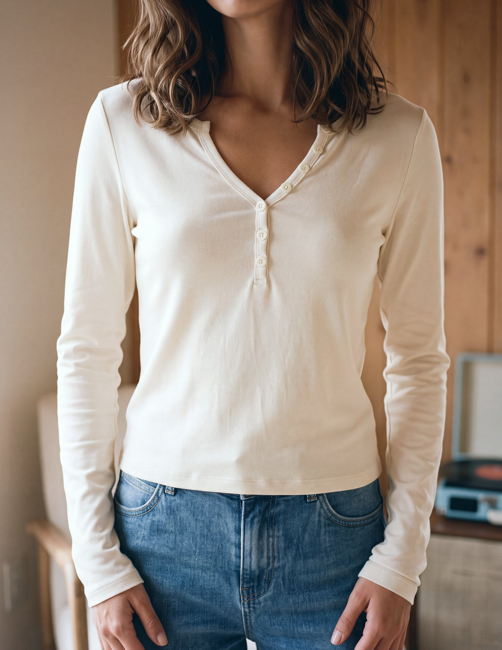 Cotton Naya Button Long Sleeve