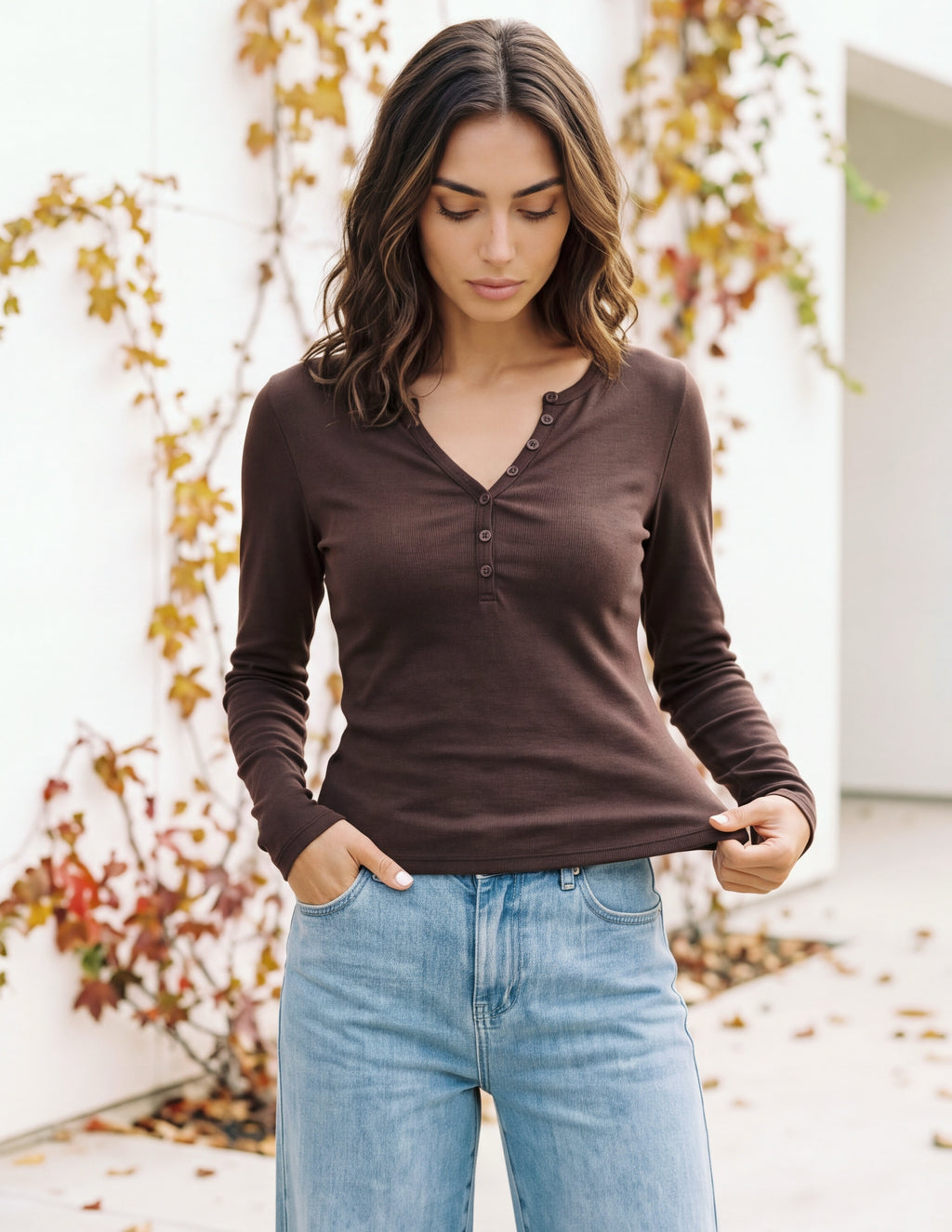 Cotton Naya Button Long Sleeve