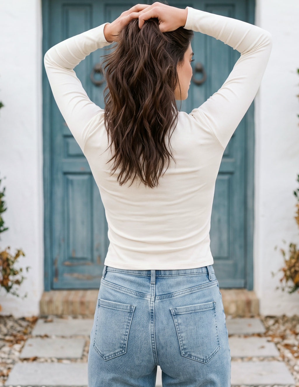 Cotton Simone Mock Neck Long Sleeve