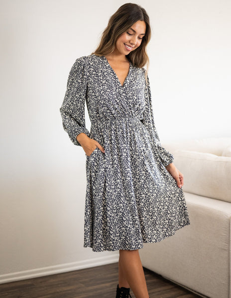 grey one piece dress Tencel Adalina Midi – Sozy Ash gray