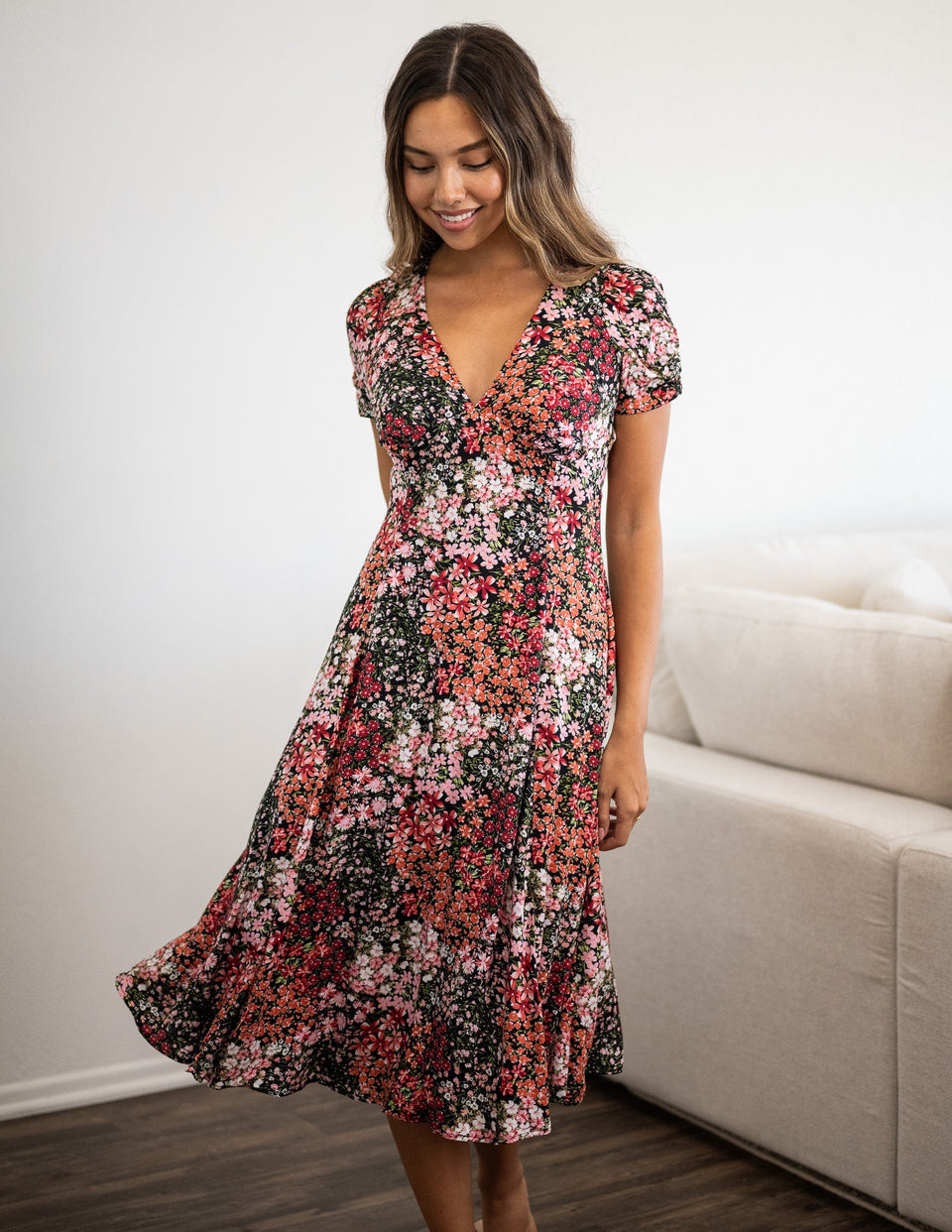 gabrielle plunge midi dress Aje Gabrielle Plunge Midi Dress in Midnight Floral NWT . . . #aje #resale
