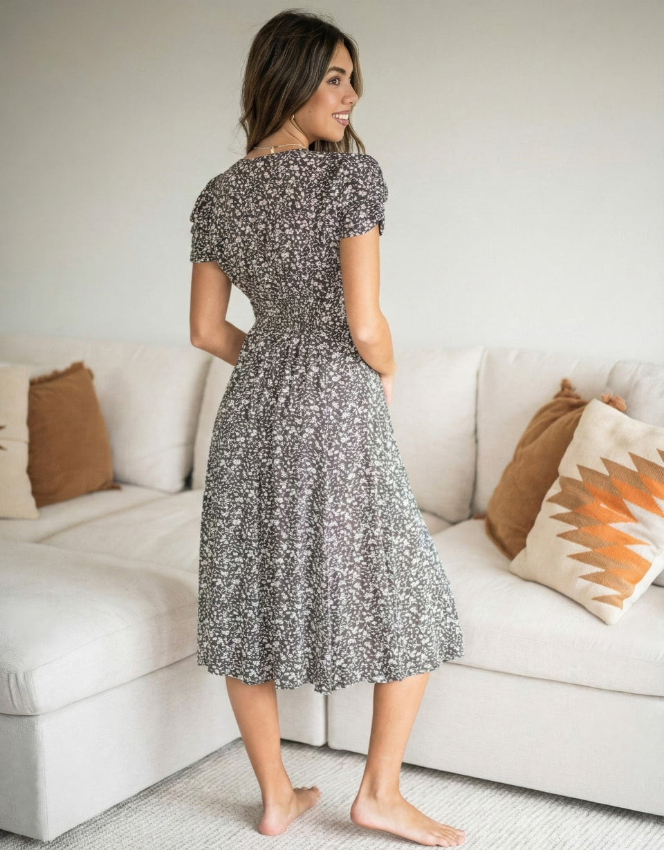 midi tencel dress Black Tencel Midi Dress