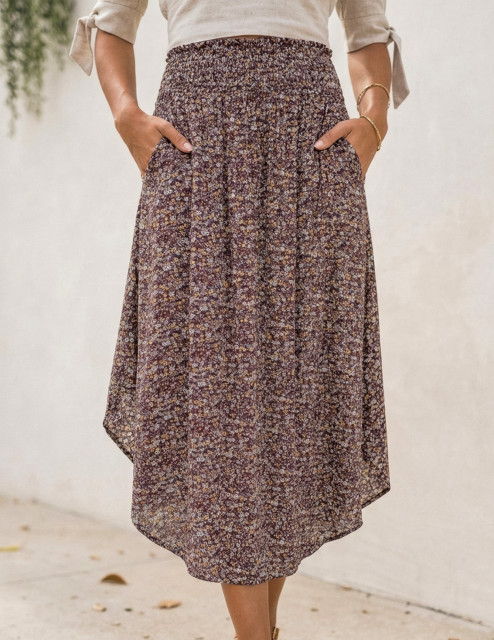 ミキプルーン Melodie Skirt Bibi Rose Clematis - Classic Gathered Skirt | Banjanan