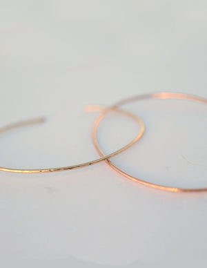 Thin Cuff Bracelet, Hammered Gold Open Bangle