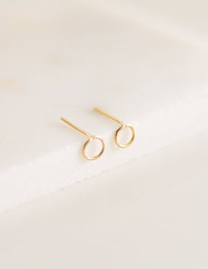 Tiny Circle Stud Earrings