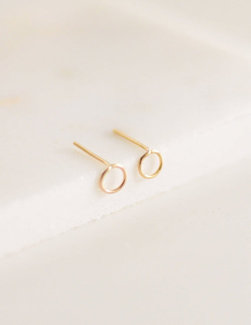 Tiny Circle Stud Earrings