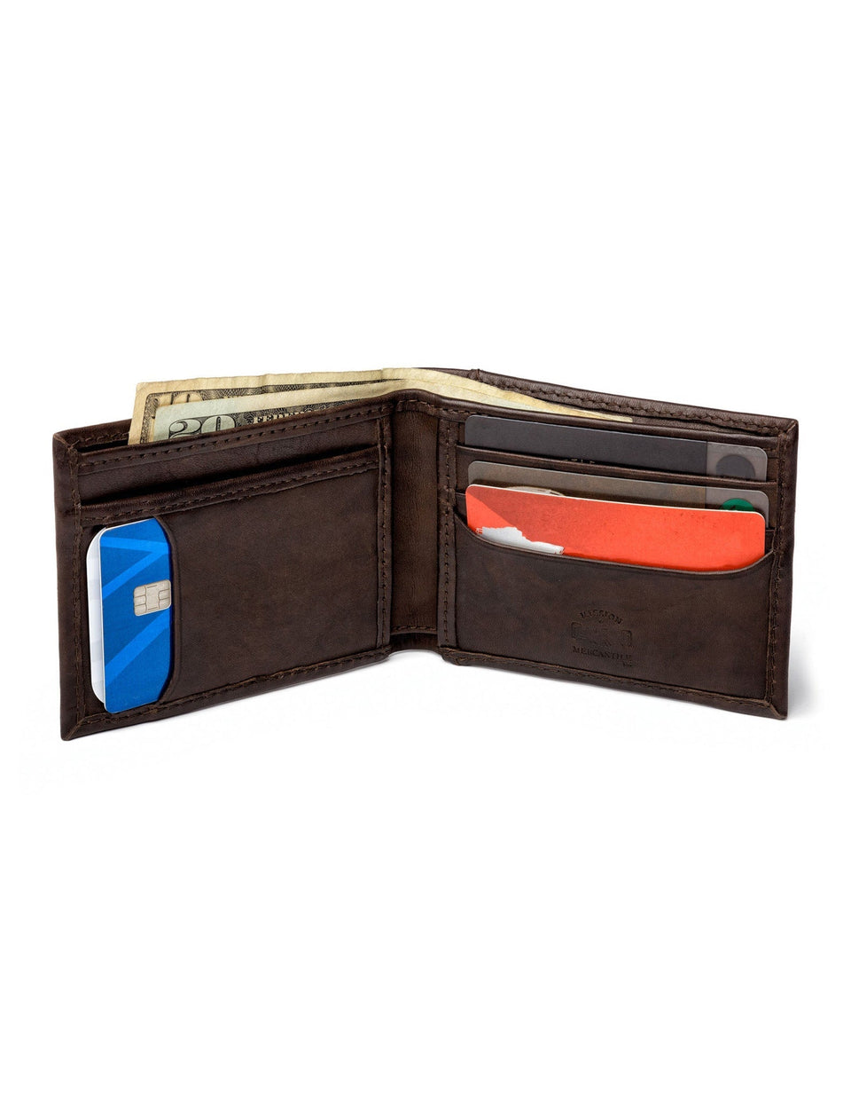 – Pocket Leather Wallet Benjamin w/Front Sozy Bifold