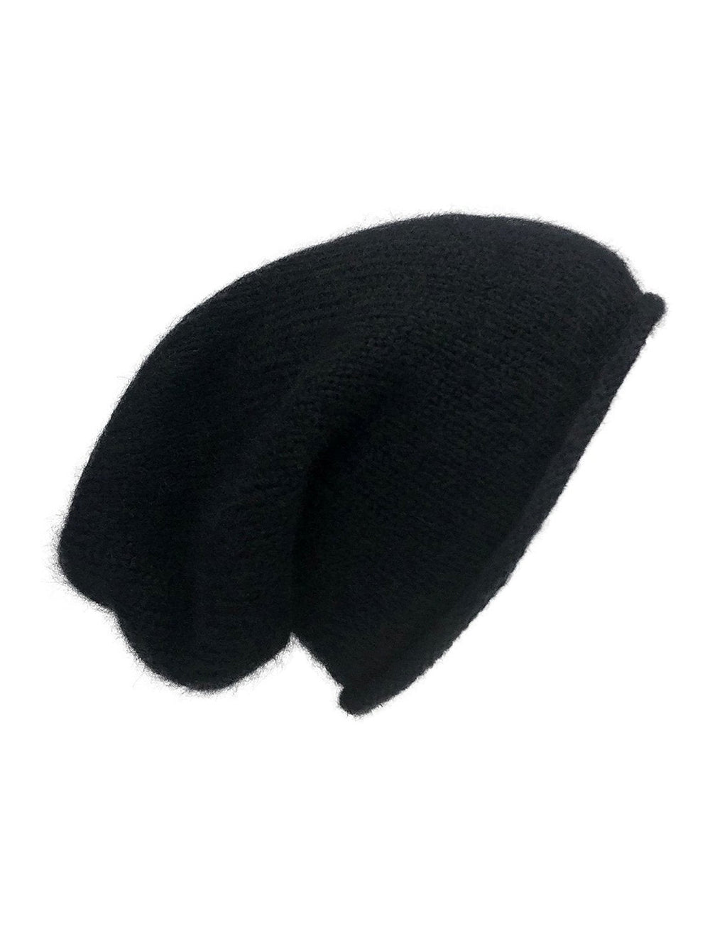 Black Essential Knit Alpaca Beanie