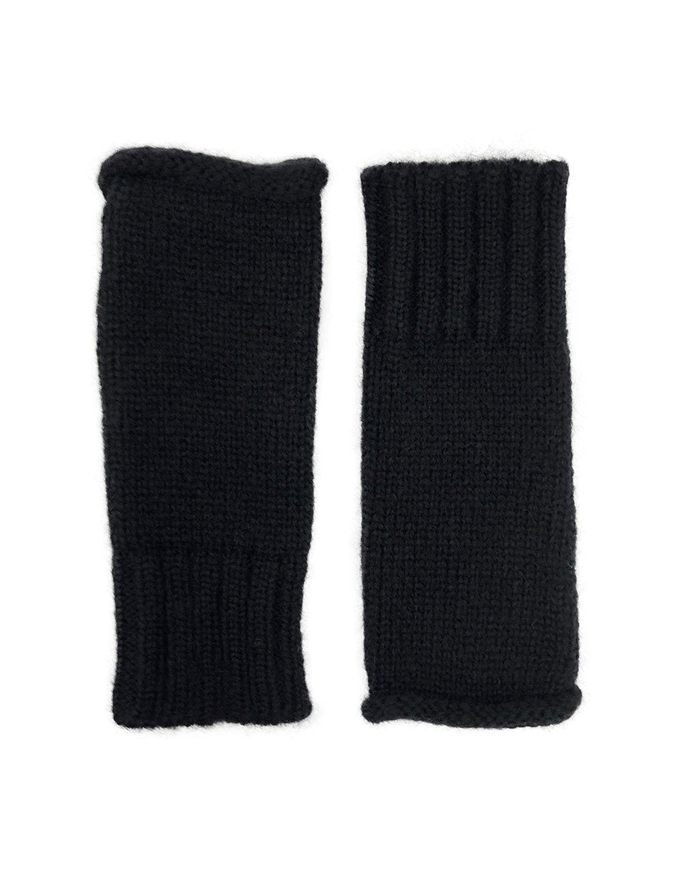 Black Essential Knit Alpaca Gloves