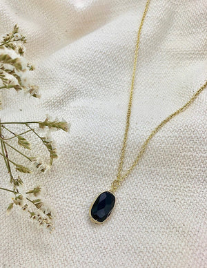 Black Quartz Pendant Necklace