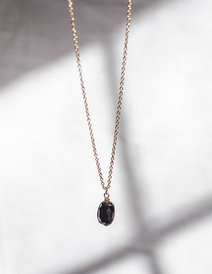 Black Quartz Pendant Necklace