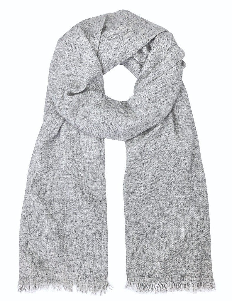 Siola contrasting border cashmere scarf - Grey