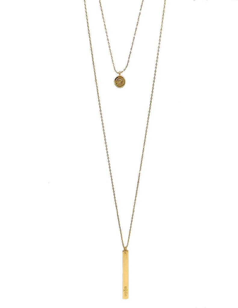 Layered Bar Bullet Necklace