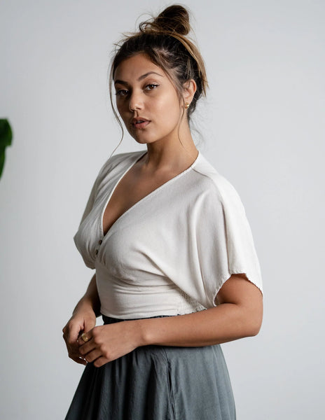 Linen Marilyn Crop Top