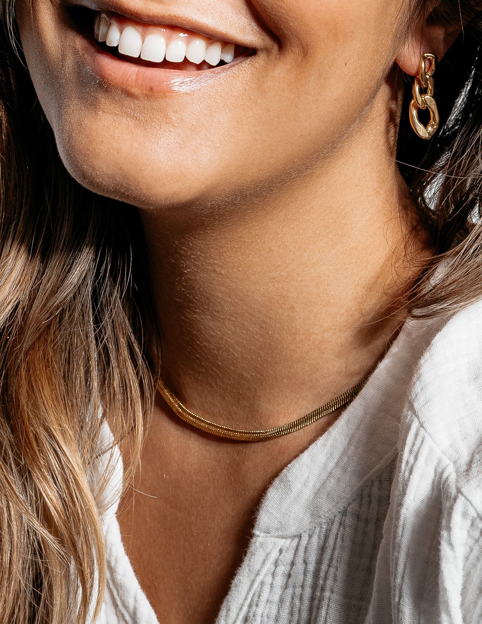 14K Solid Yellow Gold High Polished 6mm Herringbone Necklace / Bracele –  Sara Eves Jewelry Boutique
