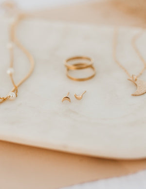 Tiny Moon Studs